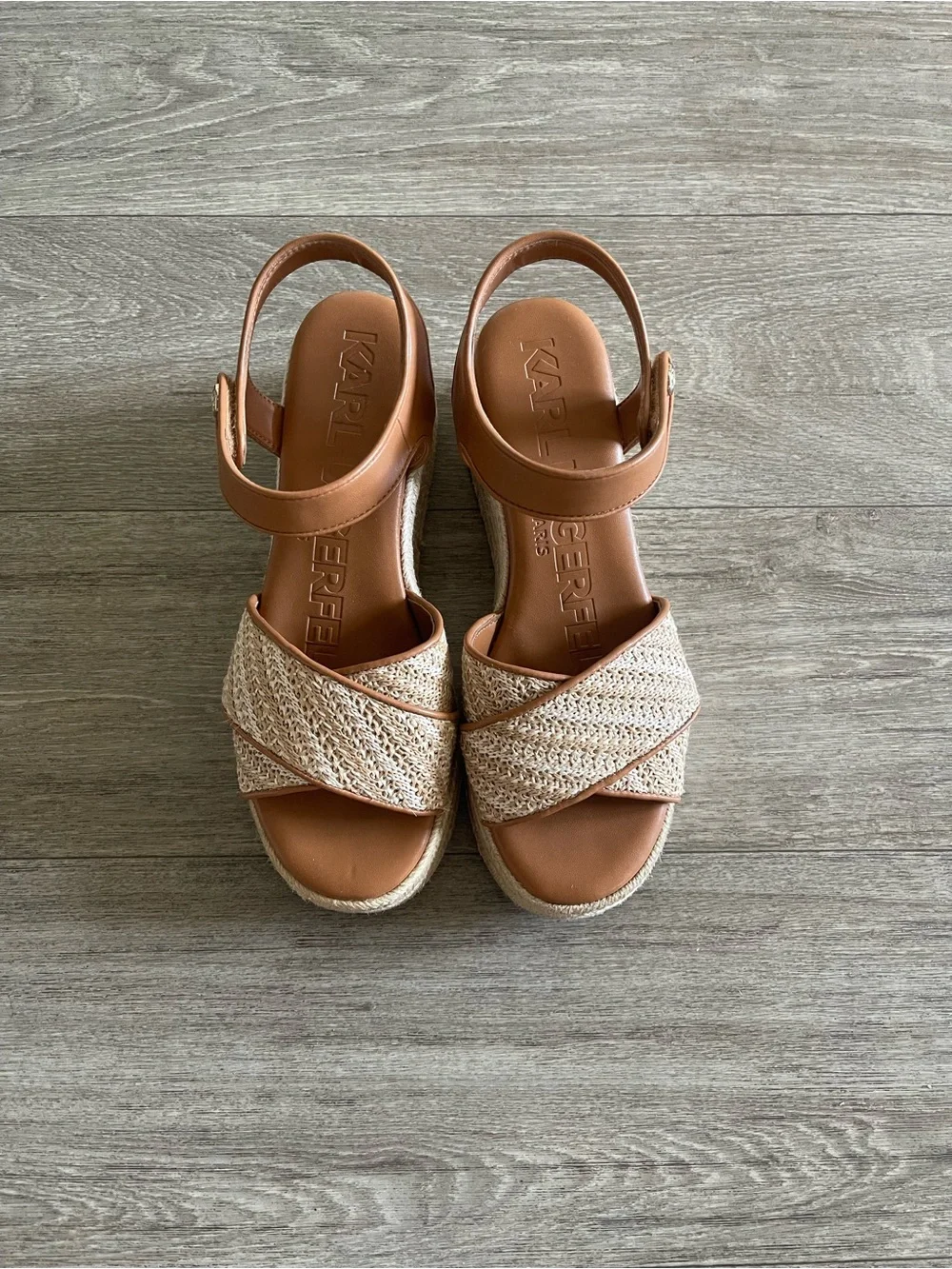 Karl Lagerfeld Celeste Platform Wedge Sandal - 9.5